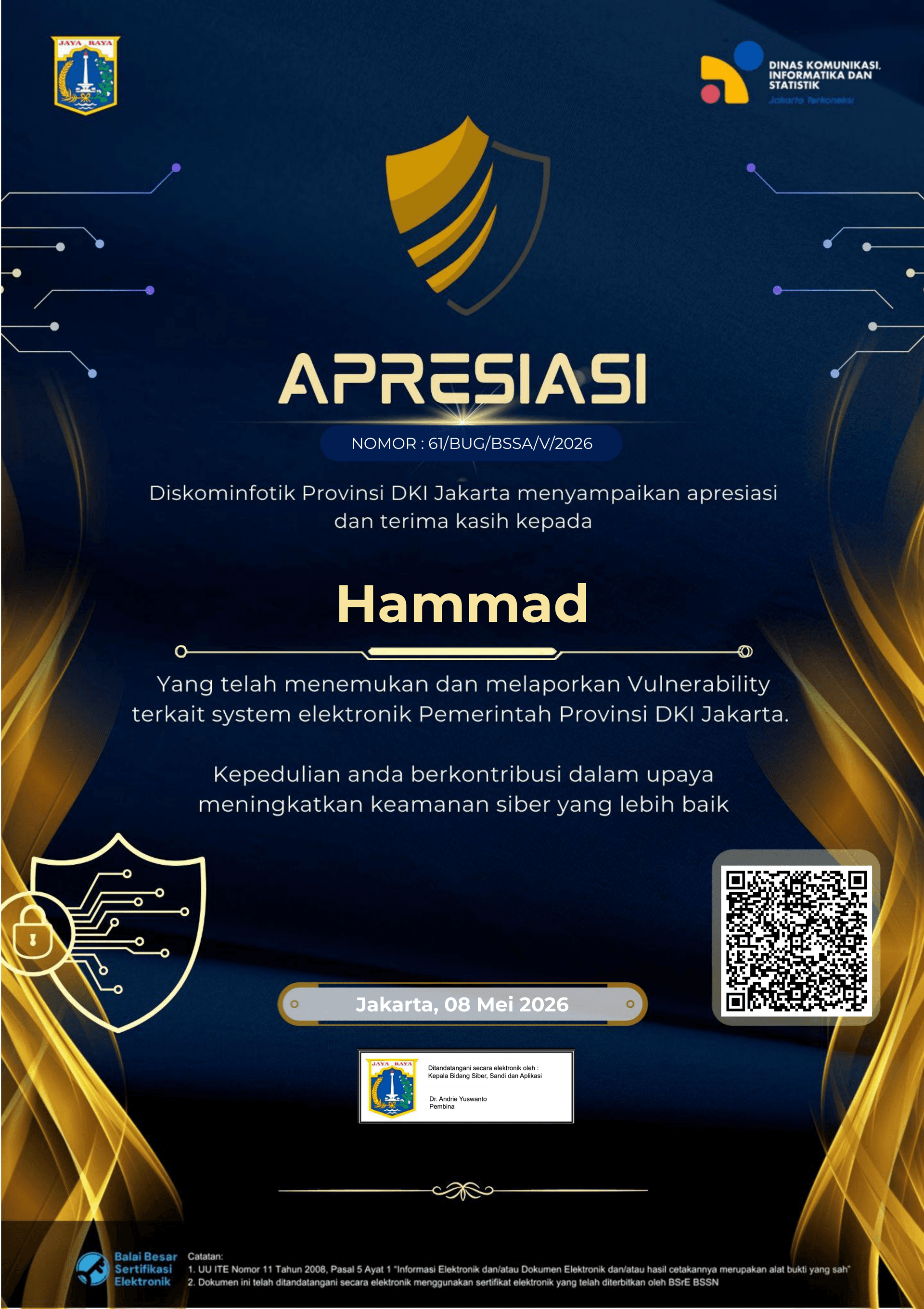 Bug Hunter Acknowledgement - Jakarta